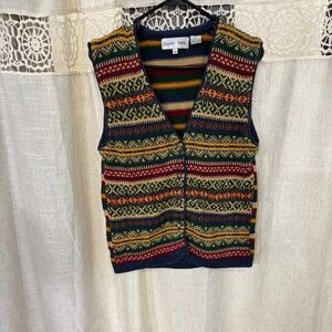 Baxter And Wells Vintage Multicolored Fair Isle Patterned Vest Size S